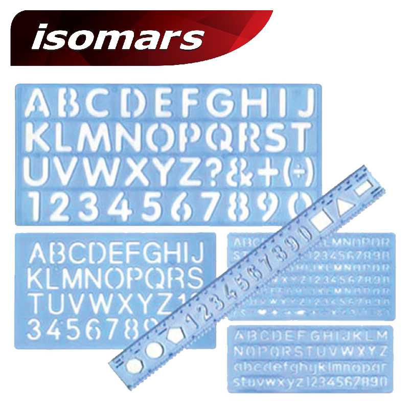 Isomars แผ่นเพลทABC 5ชิ้น(LETTERING STENCIL 5) 1 ชุด