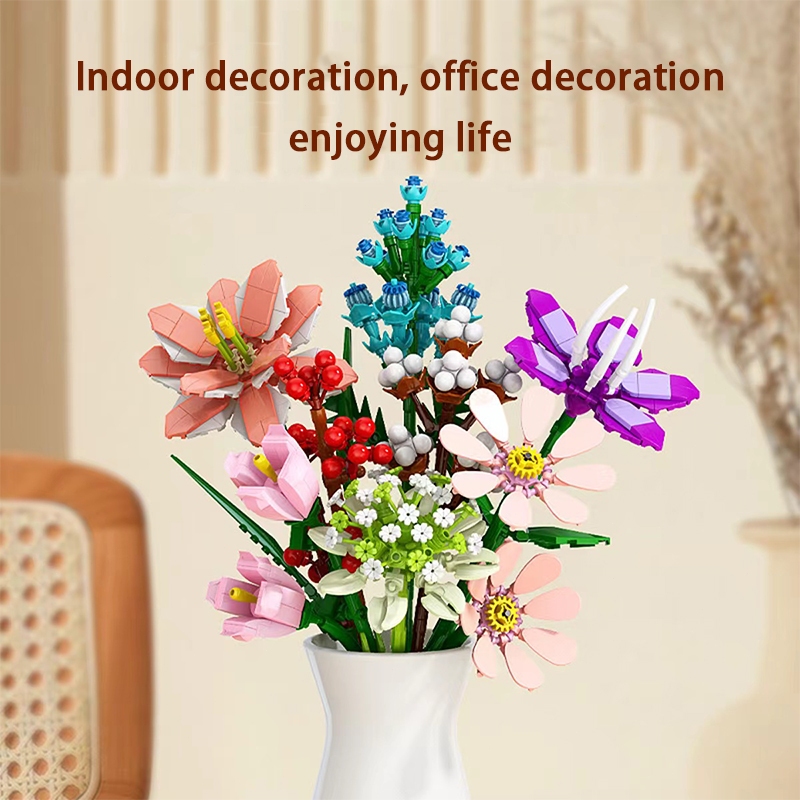 🌷พร้อมส่ง🌷ตัวต่อดอกไม้ ช่อดอกไม้ 48 ตัว มีหลายแบบ ของเล่นเด็ก ของขวัญวันเกิด - รูปที่ 3