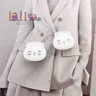 ตัวล็อคเชือก ตัวหยุดเชือก จมูกหมู stopper ขนาด 22x19 มิล แพ็ค 10 ชิ้น plastic stopper (C-3-B,SZ-124)