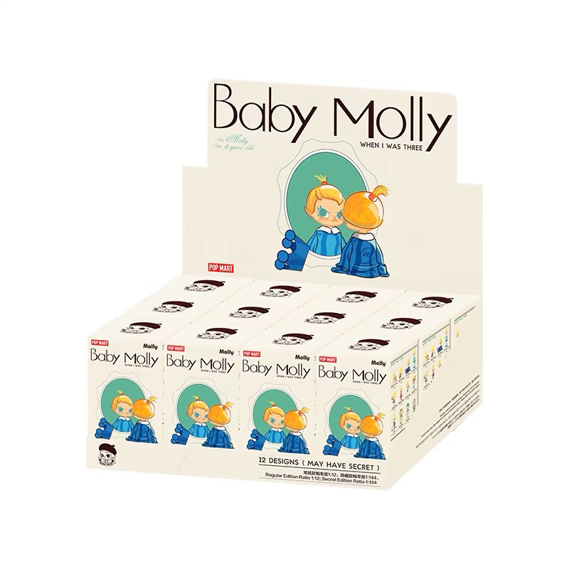🔥กล่องสุ่มยกbox🔥 [สุ่ม] พร้อมส่ง POP MART Baby Molly When I was Three！Series Figures ของแท้💯 แบบไม่แกะ ลุ้นซีเคร็ท