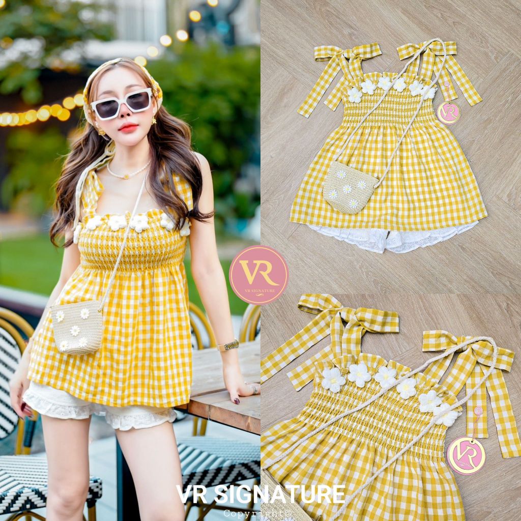 VR Signature Set เสื้อสายเดี่ยว ผูกโบว์ช่วงไหล่(*สอบถามสต๊อกก่อนกดสั่งน๊า)