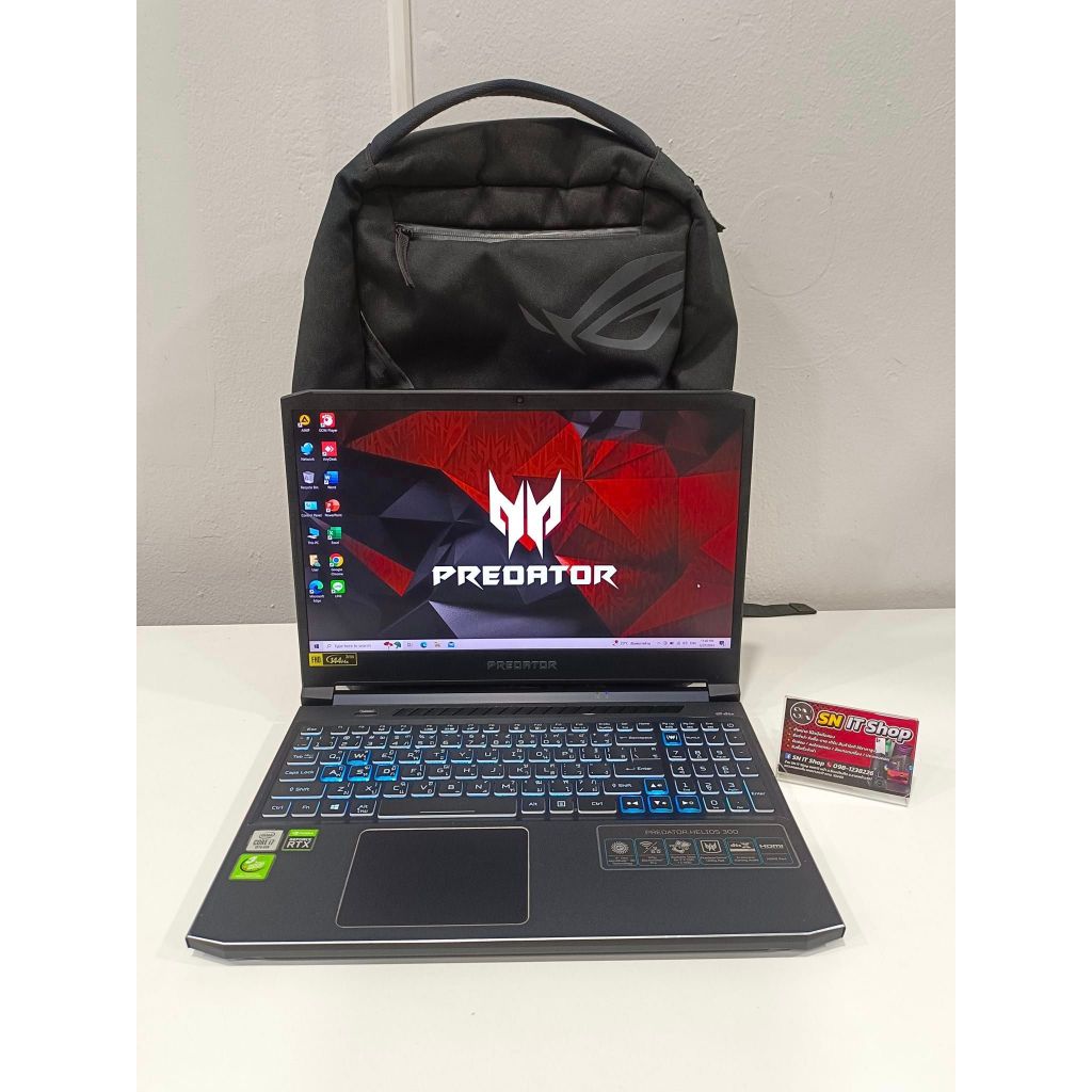 โน๊ตบุ๊คเกมส์มิ่ง Acer Presator มือสอง สเปค Intel Core i7-10750H RAM : 24GB SSD :  M.2 1TB  GPU NVIDIA GeForce RTX 2060