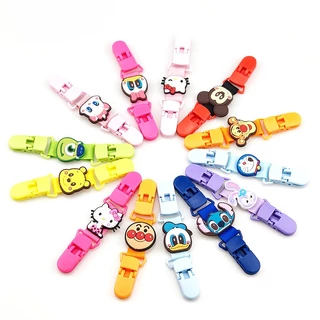 ที่หนีบผ้าเช็ดหน้าเด็ก หนีบเอี๊ยม สายคล้องกันหล่น กันตก คลิปหนีบผ้ากันเปื้อน หนีบผ้าเช็ดน้ำลาย ลายการ์ตูน