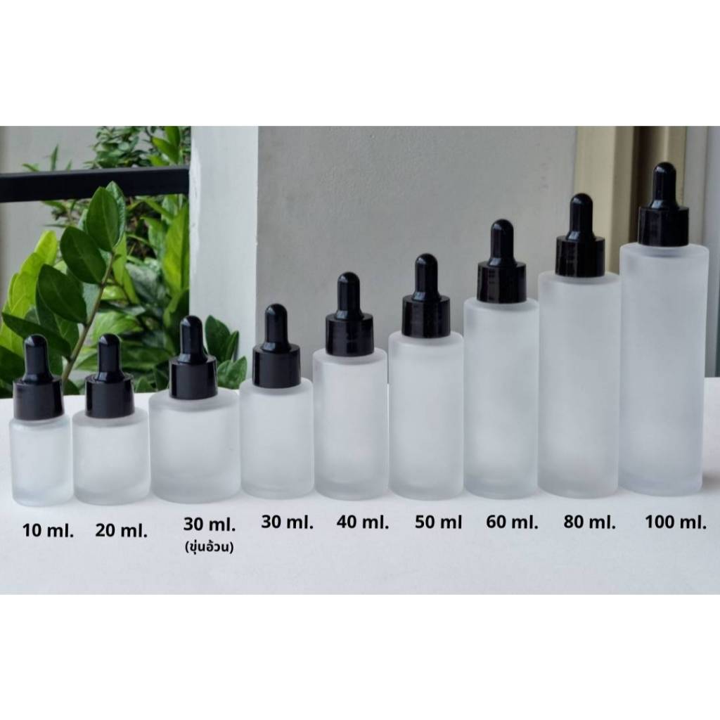 [COSS]ขวดแก้วพร้อมดร็อปเปอร์(ฝาสีดำเรียบ จุกดำ)ขนาด 15,20,30,40,50,60,80,100ml หัวบีบหยด ใส่เซรั่ม ขวดแบ่ง ภาชนะ