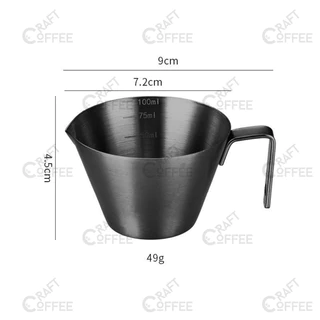 ถ้วยช็อตเอสเพรสโซ่ ช็อตกาแฟ แก้วตวงสแตนเลส 100 ml. Measuring Cup 304 Stainless Steel