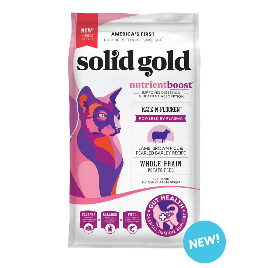 อาหารแมว Solid Gold Nutrient Boost Katz-N-Flocken Lamb & Brown Rice 1.81 kg