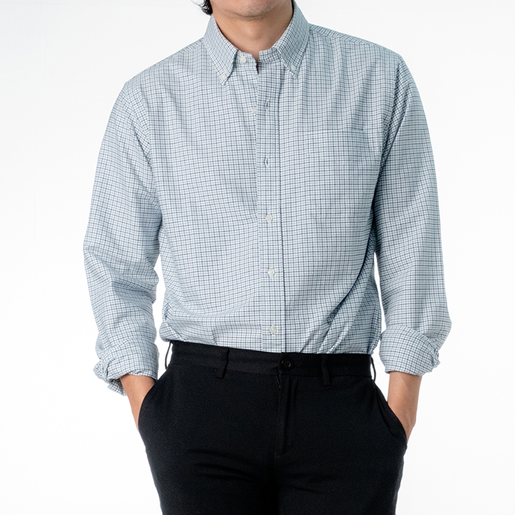 era-won เสื้อเชิ้ต ทรง Comfort fit รุ่น Oxford shirts Mercerizing สี REPUBLIC OF CHECK