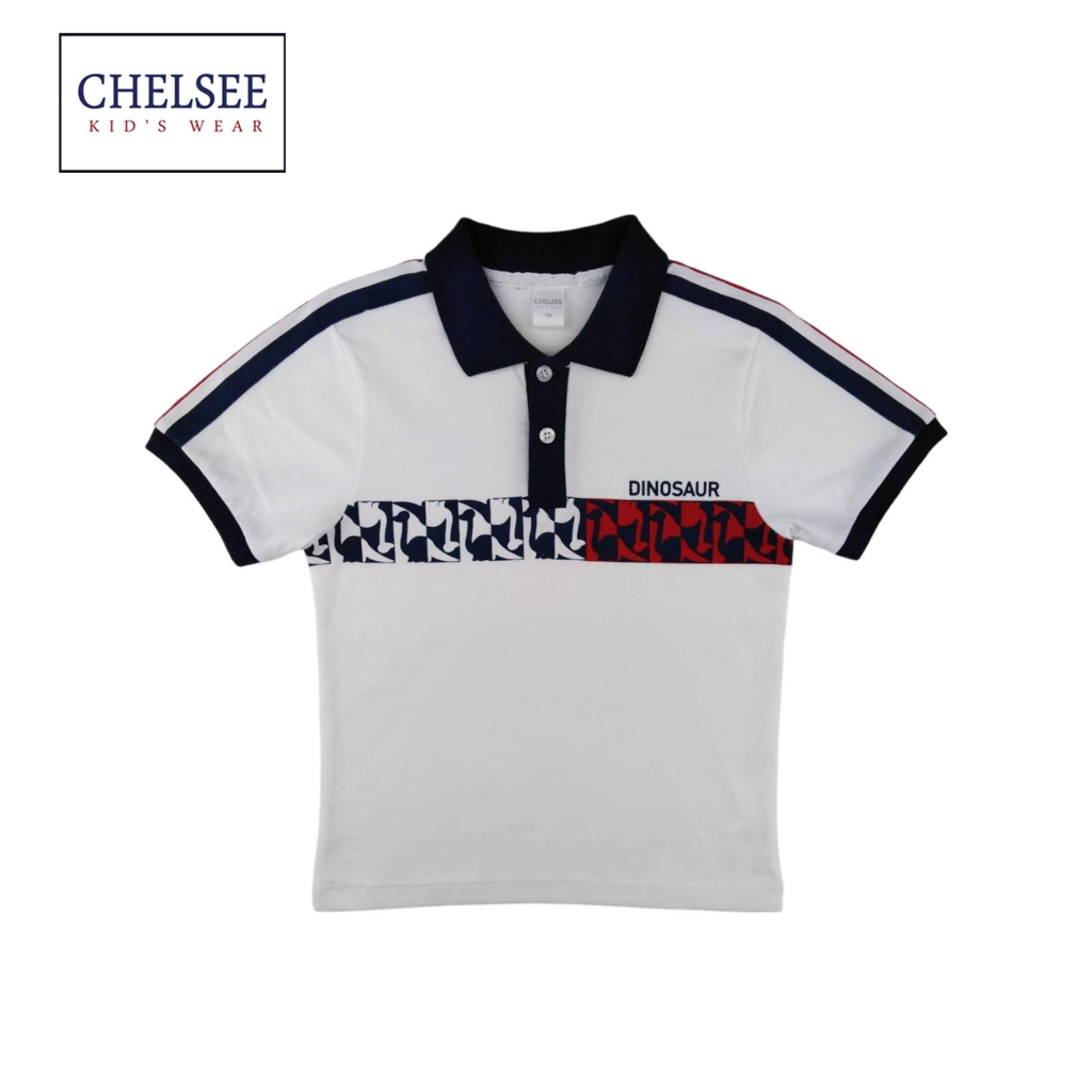 Chelsee เสื้อโปโล เด็กผู้ชาย แขนสั้น รุ่น 127997 พิมพ์ลาย อายุ 1.5-10 ปี ผ้า 100%Cotton เสื้อผ้าเด็กโต