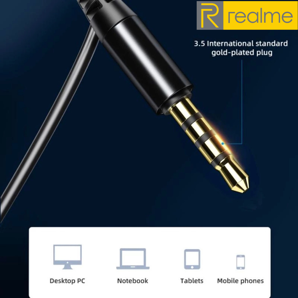 หูฟัง สมอลทอล์ค Realme Aux 3.5mm สำหรับ เรียลมี C53 สวมใส่สบาย เสียงดี เบสนุ่ม เพิ่ม-ลดระดับเสียง M15