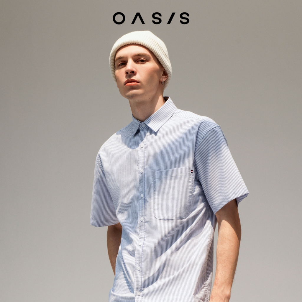ไซส์ M-L : OASIS เสื้อเชิ้ตชาย เสื้อเชิ้ต แขนสั้น ผ้า Cotton100% รุ่น MWSF-4316