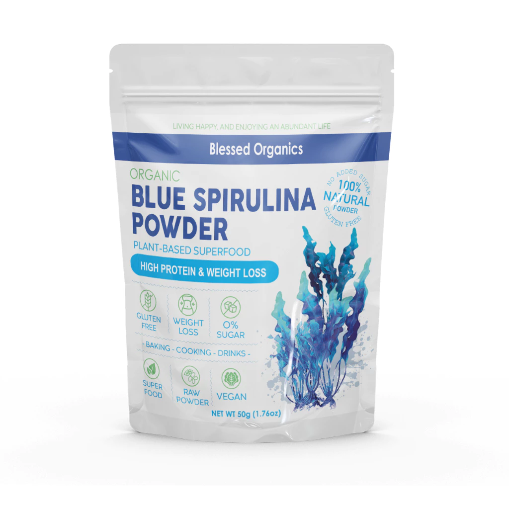ผงสาหร่ายสไปรูลิน่าสีน้ำเงิน BLUE SPIRULINA ออแกนิค100%