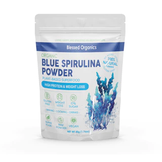 ผงสาหร่ายสไปรูลิน่าสีน้ำเงิน BLUE SPIRULINA ออแกนิค100%