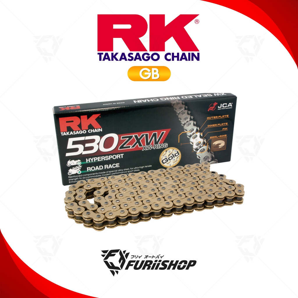 โซ่ RK ChainGB530ZXW Full Gold XW-ring Chain (GB530ZXW-120L)