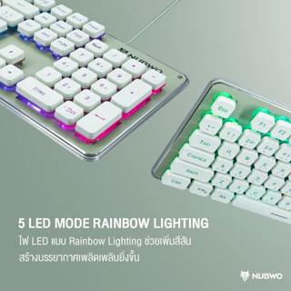 NUBWO Fortune Rubber Dome Keyboard มีให้เลือกหลายสี ไฟ Rainbow LED รุ่น NK-32 ประกัน 1 ปี