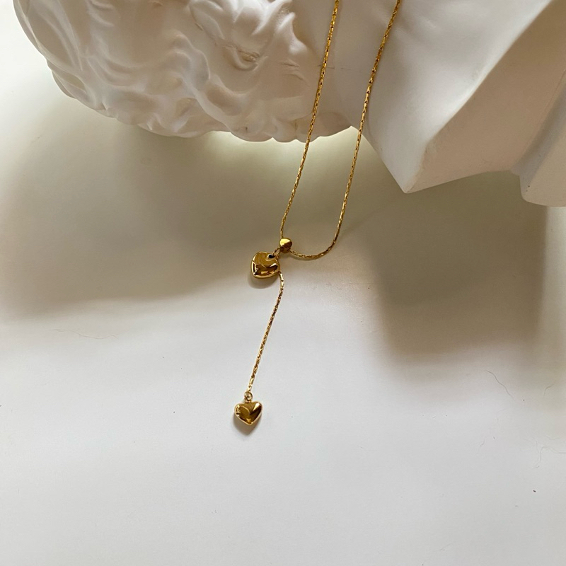 Heart soul necklace (stainless steel) - สร้อยคอทรงตัววายประดับหัวใจ