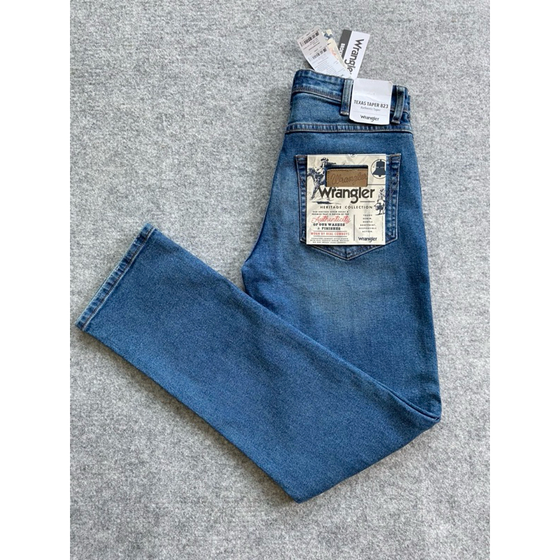 wrangler ยีนส์ผู้ชาย TEXAS ยีนส์ฟอกเท่ๆ ผ้ายืดใส่สบาย เอวกลาง ทรงกระบอก ราคาป้าย 2590 บาท