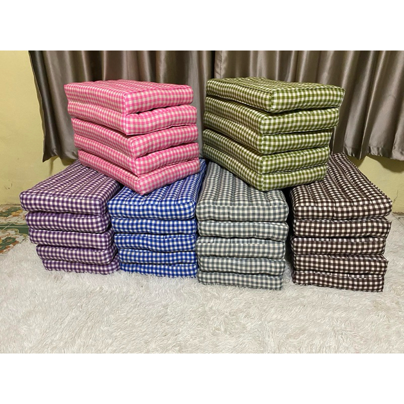 ที่นอนลายสก๊อต สไตล์มินิมอล ขนาด ก60*ย180*ส8c ยัดนุ่น สีสันสดใส