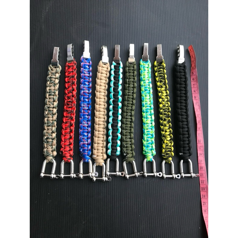 กำไรข้อมือถักเชือก PARACORD 4mm. มีสเก็นปรับความสั้น-ยาวได้3ขนาด ถักจากเชือกพาราคอด PARACORD550