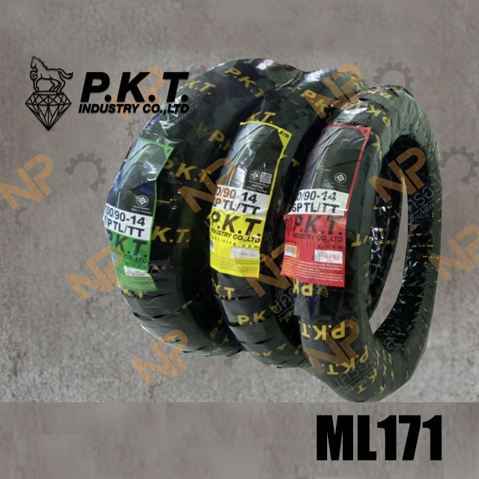 ยางนอก PKT ไม่ใช้ยางใน (TUBELESS) ขอบ 14 ลาย ML171