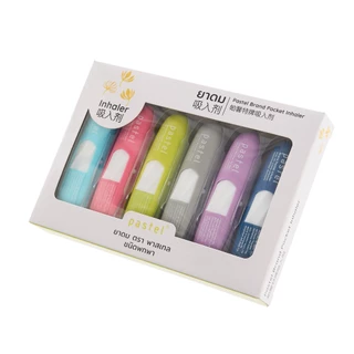 pastel pocket inhaler ยาดมชนิดพกพากลิ่นออริจินัล(แบบกล่อง มี 6 ชิ้น)