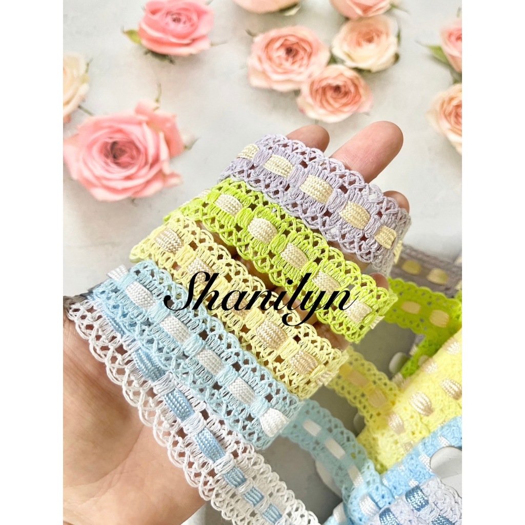 🌟น่ารักมาก🌟 ริบบิ้นสอด 41/41 ตกแต่งเสื้อผ้า ริบบิ้น ราคาต่อหลา ริบบิ้นตกแต่ง ตกแต่งกระเป๋า ตกแต่งเสื้อผ้า โบฮีเมี่ยน