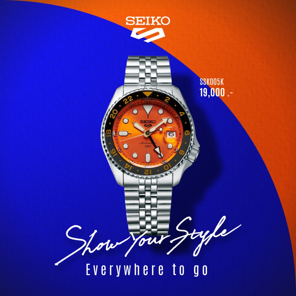 SEIKO นาฬิกาข้อมือ SEIKO 5 SPORTS AUTOMATIC G.M.T รุ่น SSK005K ขนาด 42.5 mm.