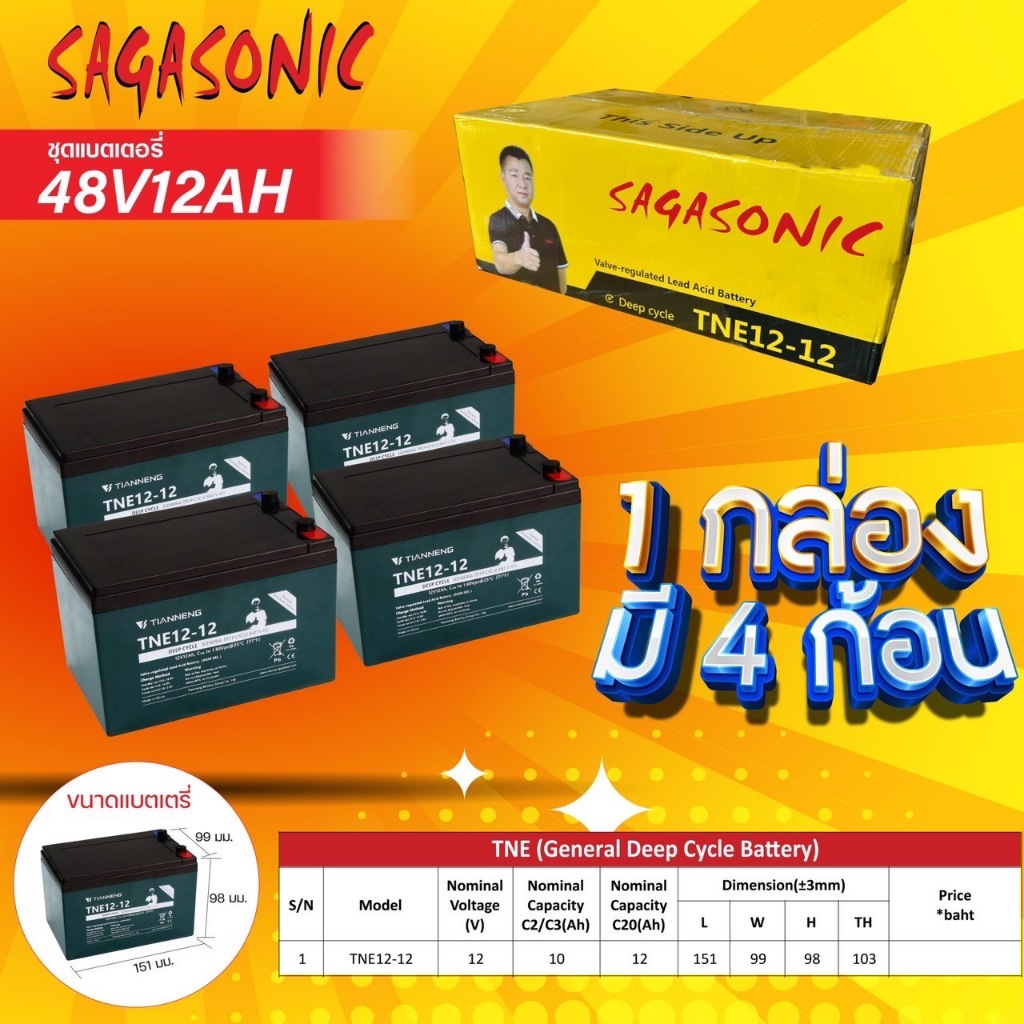 พร้อมรับประกัน!! แบตเตอรี่จักรยานไฟฟ้า 48v12A Battery for Electric bike Scooter ขนาด48v12Ah
