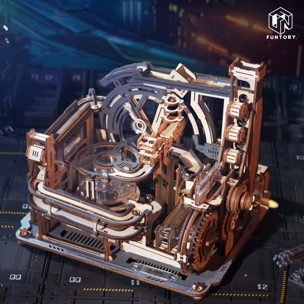 🚀 พร้อมส่ง EN.ver 🪐 Funtory ตัวต่อไม้ Marble Run ของเล่น DIY ของเล่นไม้ ประกอบเอง Marble Spaceport