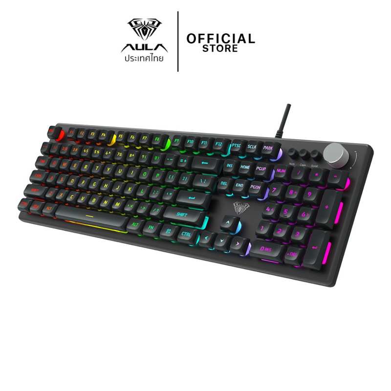 คีย์บอร์ดเกมมิ่ง - AULA F2028 - คีย์บอร์ดมาโคร คีย์ไทย ไฟ RGB ของแท้รับประกัน 2