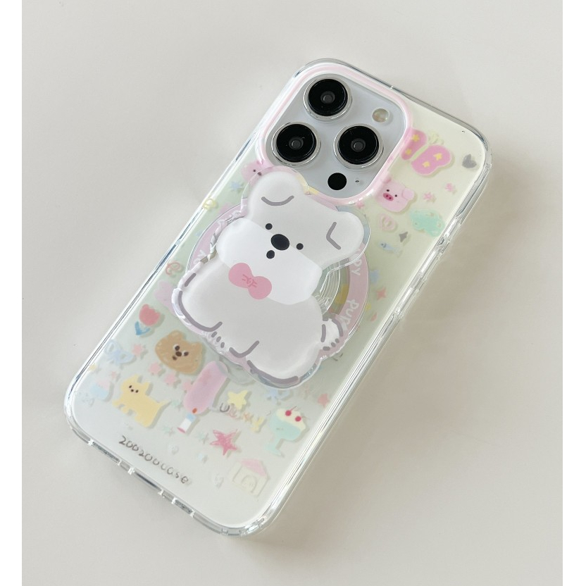 สต๊อคไทย พร้อมส่ง #เคสไอโฟน iphone 12-16Promax เคสน้องหมา สีเทา Griptok