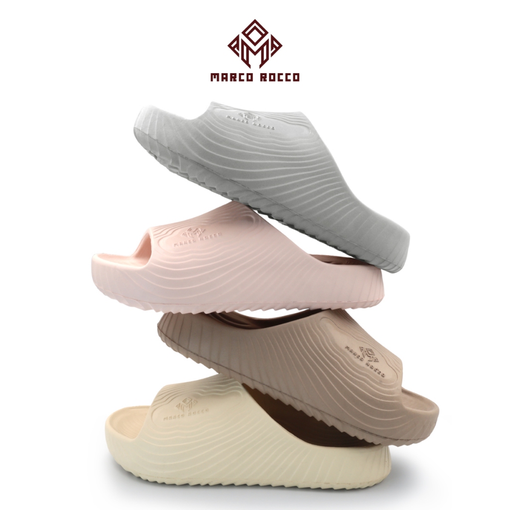 Marco Rocco รองเท้าแตะแฟชั่น MR8012 รองเท้าแตะลายไม้ Size 36 - 45 แบบสวม พิ้นหนานุ่ม EVA กันน้ำ