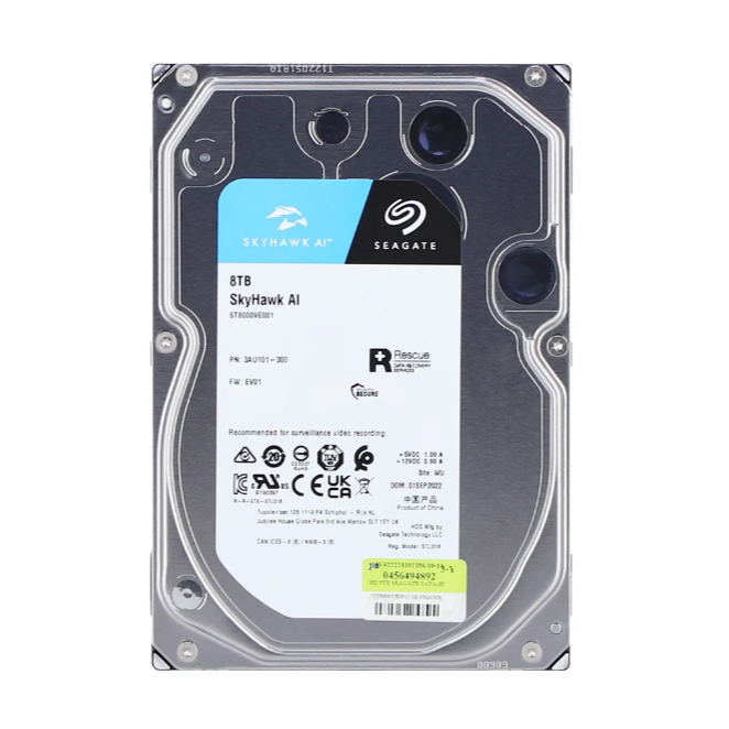 8 TB 3.5" HDD (ฮาร์ดดิสก์ 3.5") SEAGATE SKYHAWK AI - SATA3 (ST8000VE001)