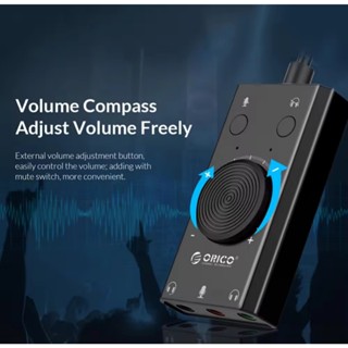 SC2 ORICO การ์ดเสียงยูเอสบีปรับระดับเสียงได้อะแดปเตอร์การ์ดเ…