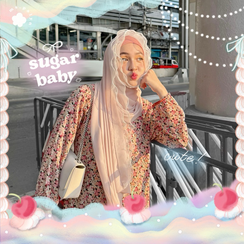 ผ้าคลุมชีฟอง premium ฮิญาบพันยาวเจ้าหญิง ( รุ่น Sugar Baby ) 👼🏻