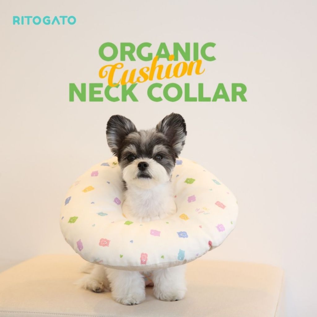 Ritogato ปลอกคอกันเลีย ผ้าออร์แกนิก Cushion Neck Collar สำหรับสุนัขและแมว นำเข้าจากเกาหลี