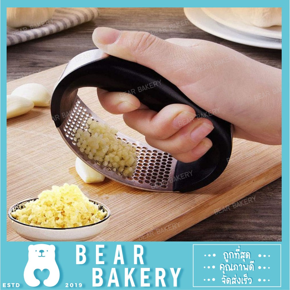 สินค้าจากกทม. ที่บดกระเทียม บดกระเทียม แบบกด พลาสติก ที่กดกระเทียมแบบพกพา Garlic Press