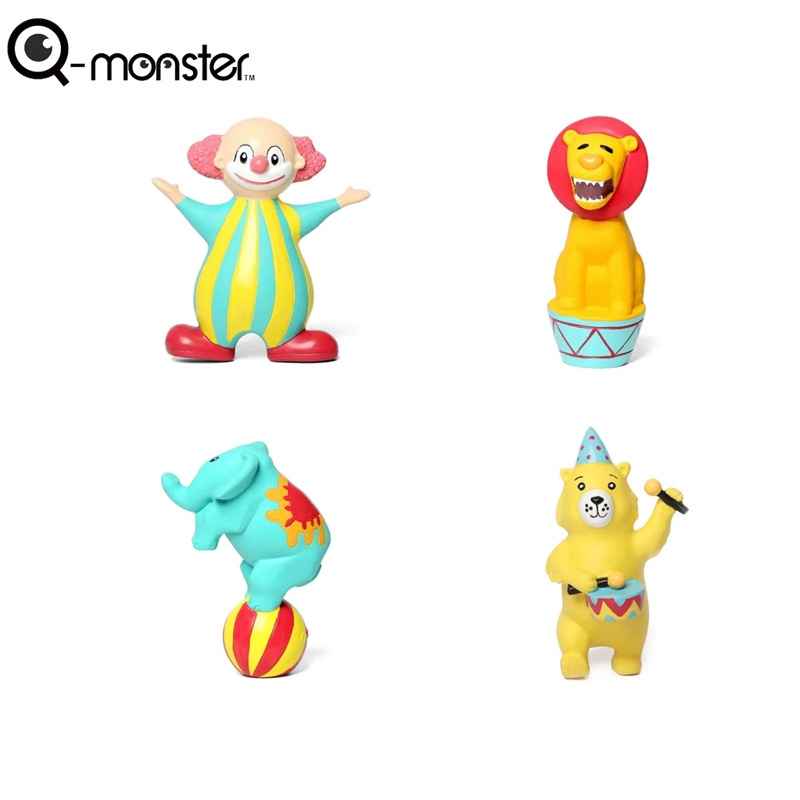 Q-monster Clay sculpture series ตุ๊กตายาง บีบ/กัด มีเสียง ทำจากยางพารา ของเล่นสุนัข ของเล่นแมว