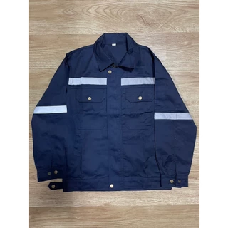 (พร้อมส่ง) เสื้อช็อปโทนเดียวมีแถบสะท้อนแสง ใส่สบายไม่อึดอัดแน่นอน (S-4XL)
