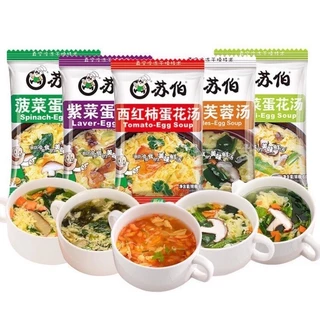 🍳ซุปกึ่งสำเร็จรูป ผัก ไข่ สาหร่าย ซุปอัดก้อน 6g 蛋花汤
