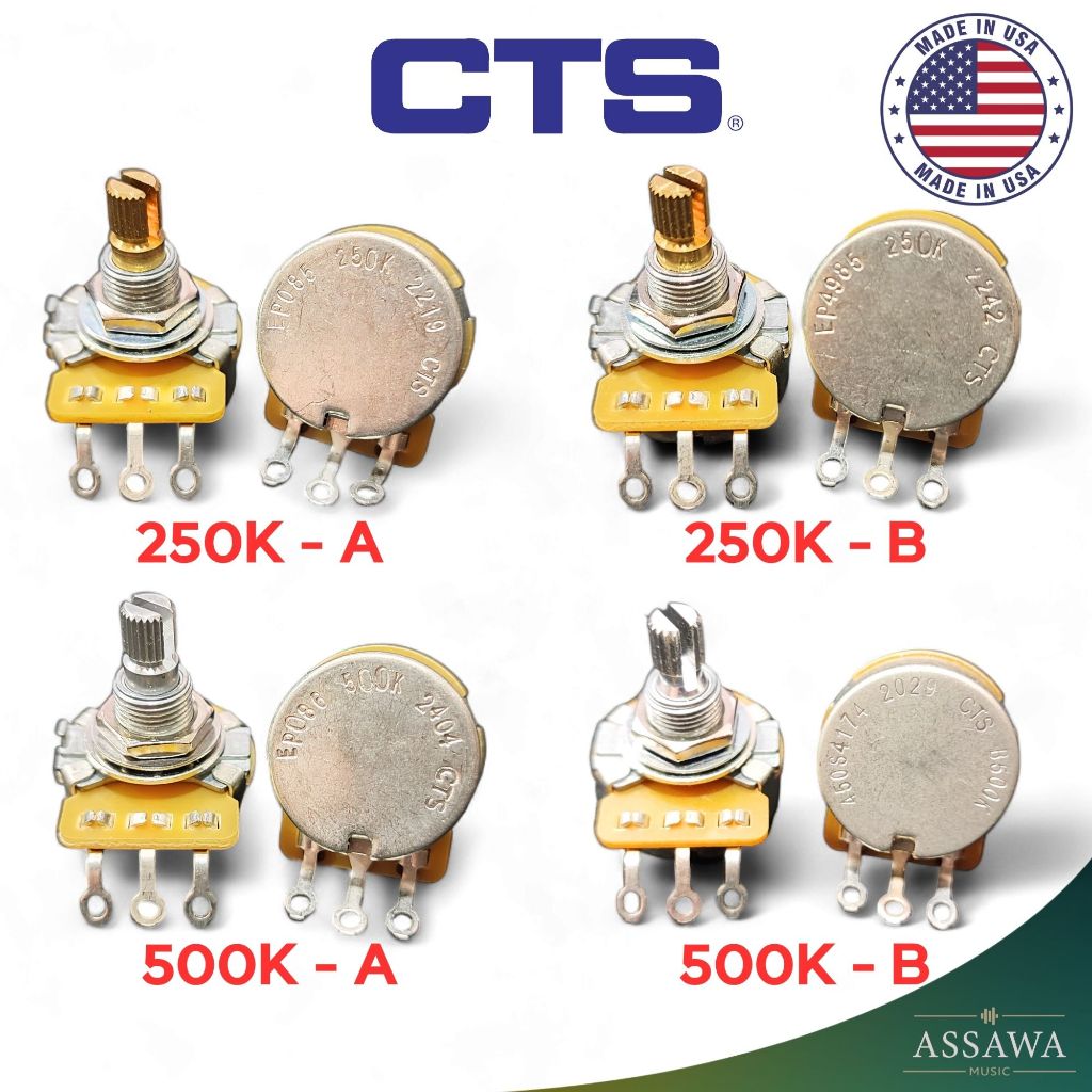 CTS POT USA 250KA 250KB 500KA 500KB ( Tone / Volume ) Guitar Bass พอท โทน โวลลุ่ม กีต้าร์ และ เบส