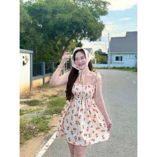 เดรสอกสม็อค2 ชิ้น อก 32-44 + ผ้าโพกผม ( ย224 ) 🌻🌤️