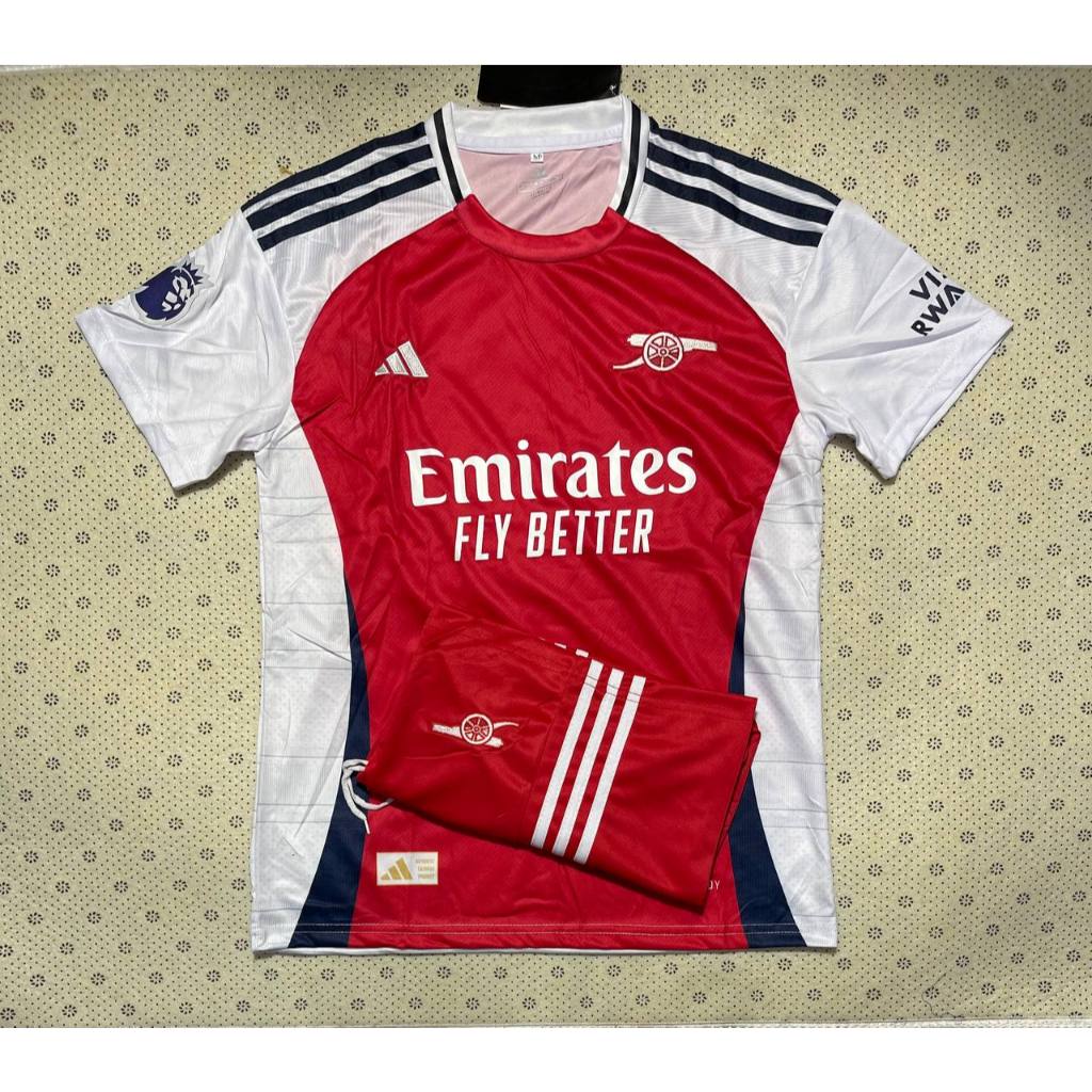 เสื้อฟุตบอล ทีม Arsenal เสื้อพร้อมกางเกงใหม่ล่าสุดชุดกีฬา 2024/2025 เนื้อผ้าดีใส่สบาย