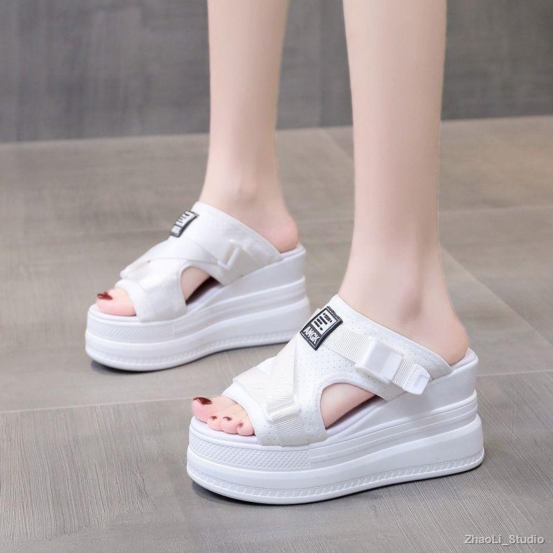 รองเท้าส้นเตารีด รองเท้าแตะแฟชั่น ส้นสูง9cm/3.5นิ้ว ไม่ลื่น งานมาใหม่สวยมากคะ 3สี ราคา ถูกที่สุด ดีลบีเคเค แกลเลอรีภาพที่ 3