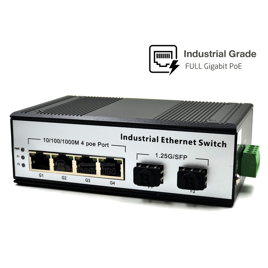 Industrial Gigabit PoE Switch 4 Port + 2 SFP