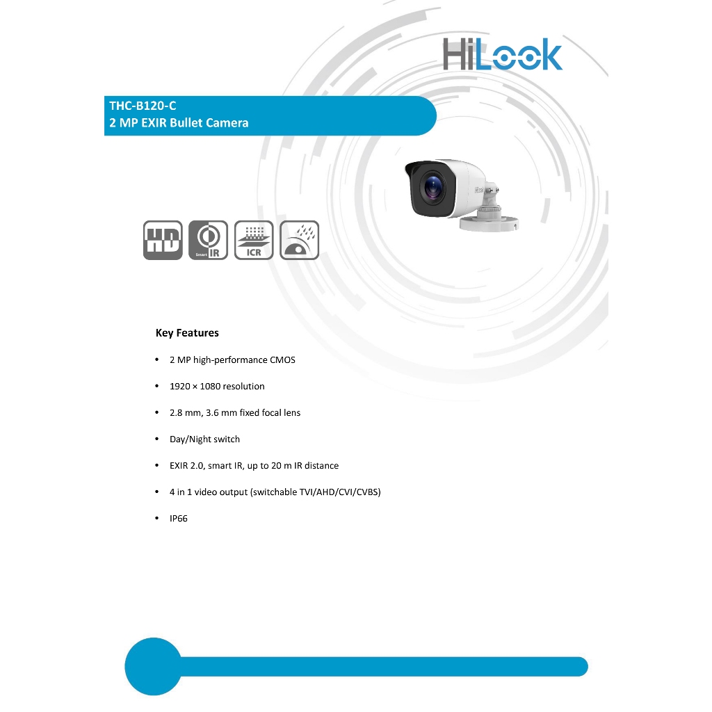HILOOK FULL SET ชุดกล้องวงจรปิดระบบ HD 2 ล้านพิกเซล 4 CH : DVR-204G-M1(C) + THC-B120-C x 4 + อุปกรณ์ติดตั้งครบชุด