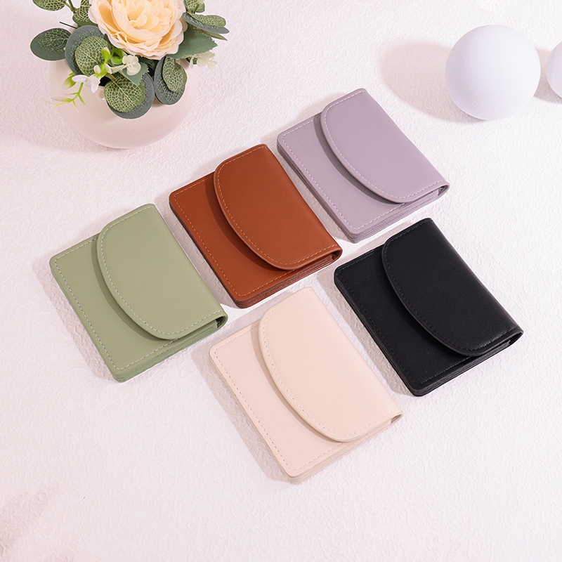 B-650🔥กระเป๋าสตางค์มินิมอล PU สีน่ารัก พกพาสะดวก ขนาดเล็กแบบพกพา พร้อมช่องใส่บัตร สำหรับผู้หญิง 9สี