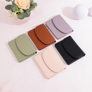 B-650🔥กระเป๋าสตางค์มินิมอล PU สีน่ารัก พกพาสะดวก ขนาดเล็กแบบพกพา พร้อมช่องใส่บัตร สำหรับผู้หญิง 9สี