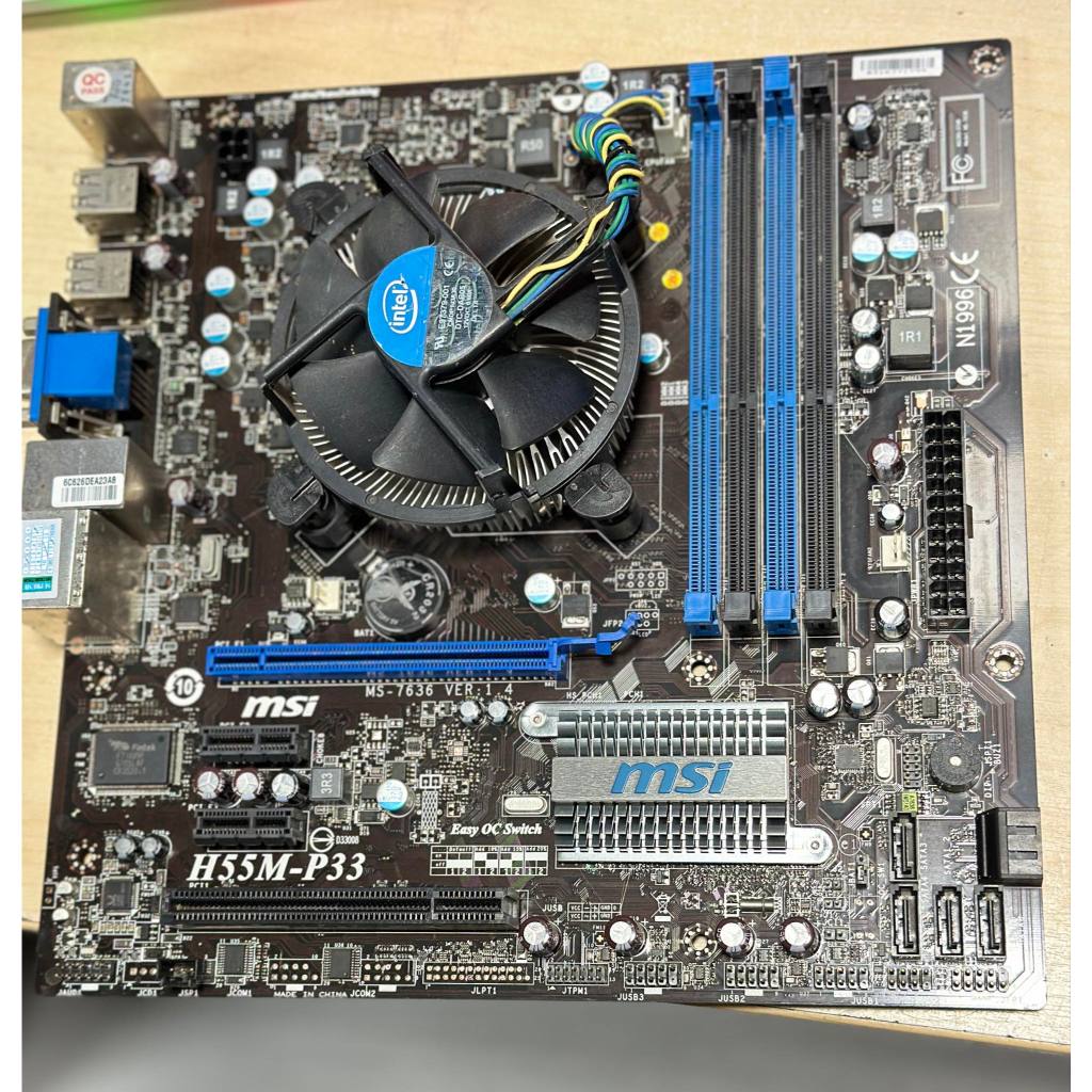 เมนบอร์ดMSI1156 DDR3 รุ่น H55M-P33 Intel*เเถมฟรี  CPU i3-540 3.06 GHz 2C4T