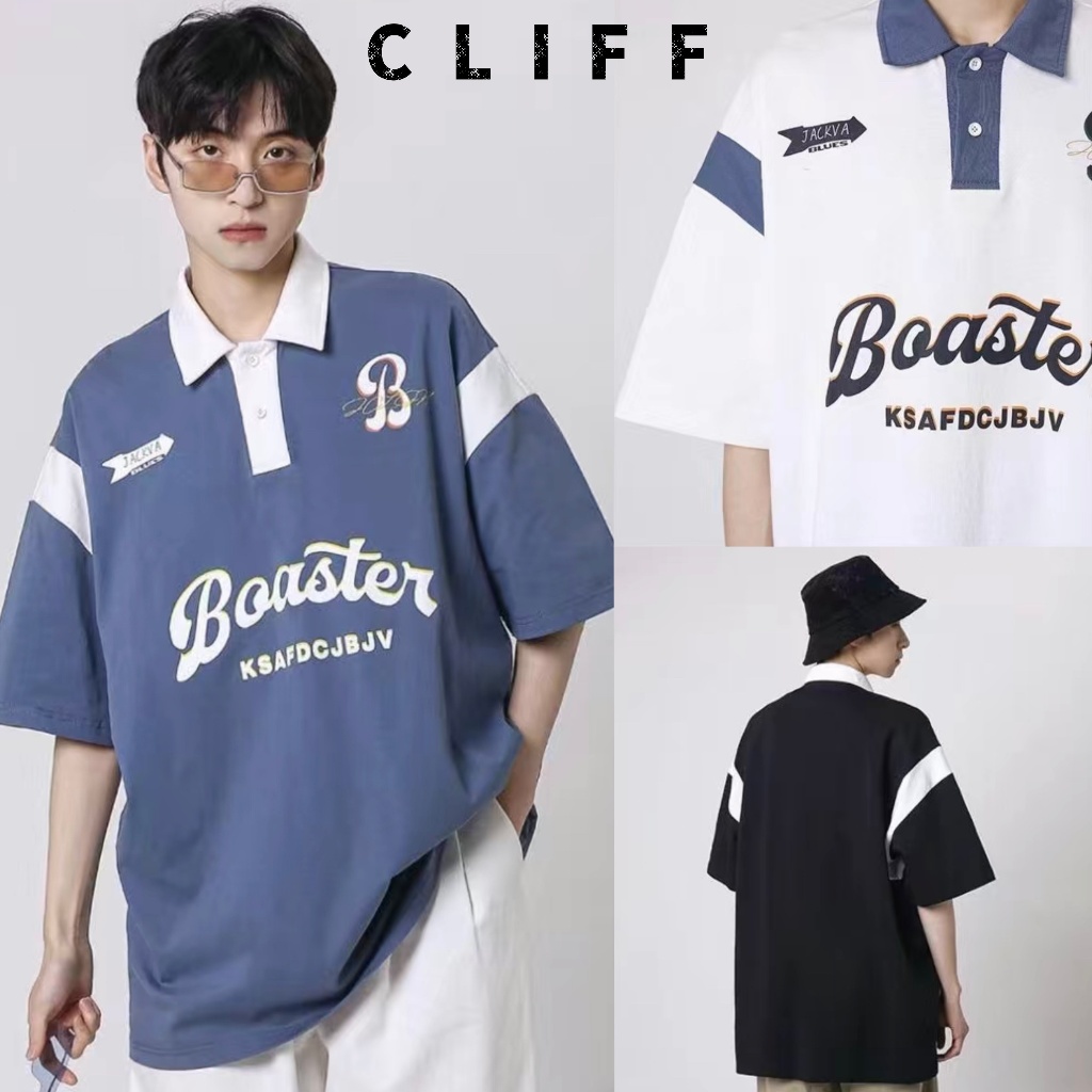 CLIFF เสื้อโปโลผู้ชาย แขนสั้น คอปก สไตล์สปอร์ต ทรงหลวม