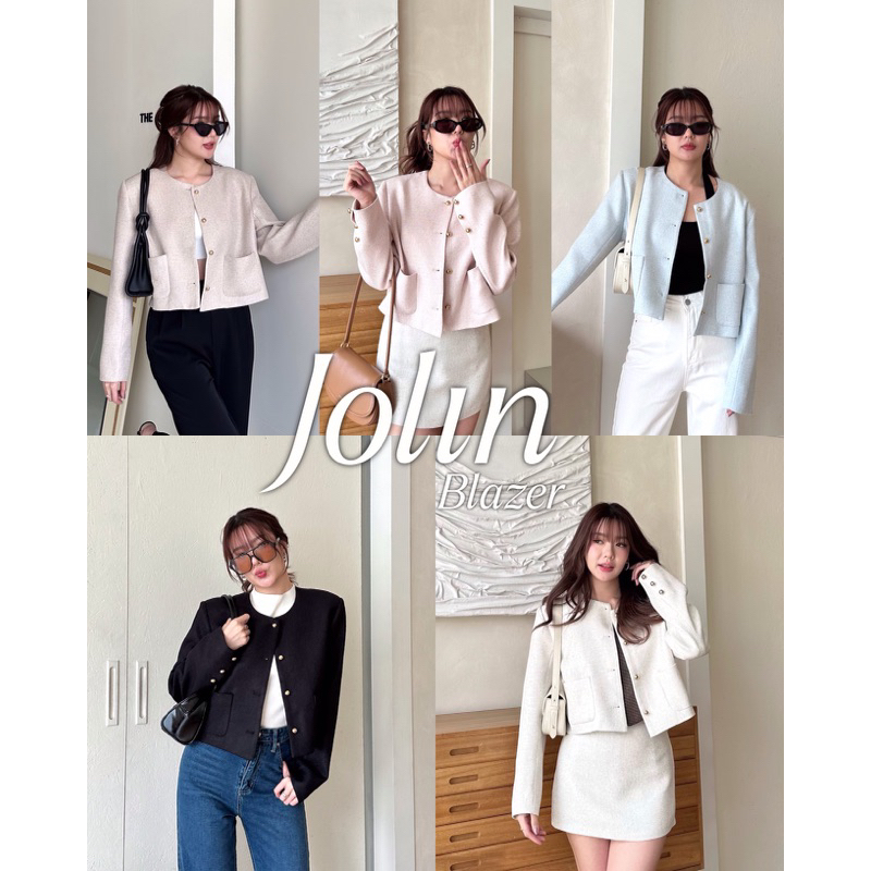 Thesummernade Jolin Blazer: เบลเซอร์ผ้าทวิตสุดชิค สไตล์เกาหลี สวยครบจบ